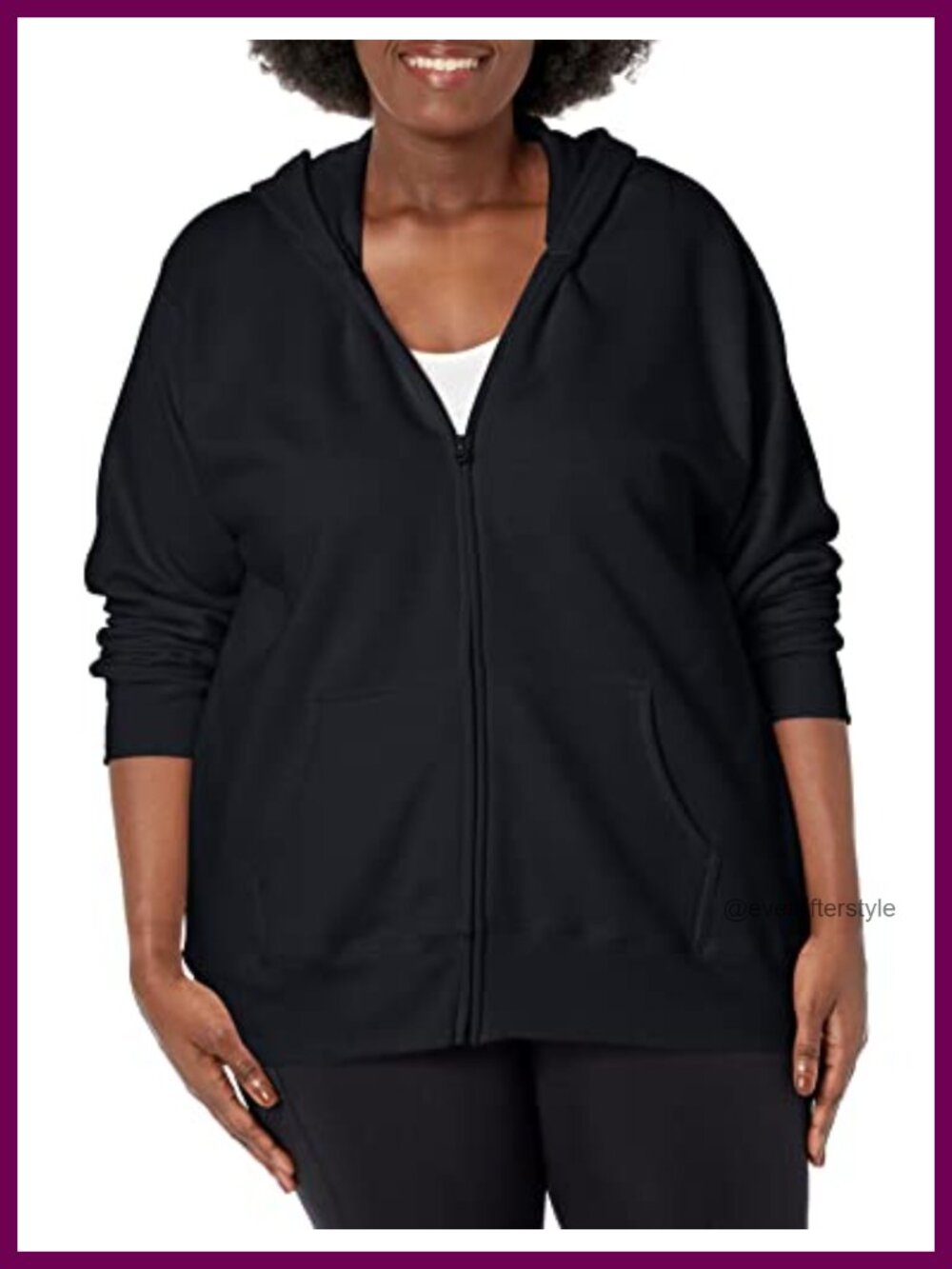 Plus Size Zip-Up Fleece Hoodie Cotton Blend Hooded Sweatshirt
